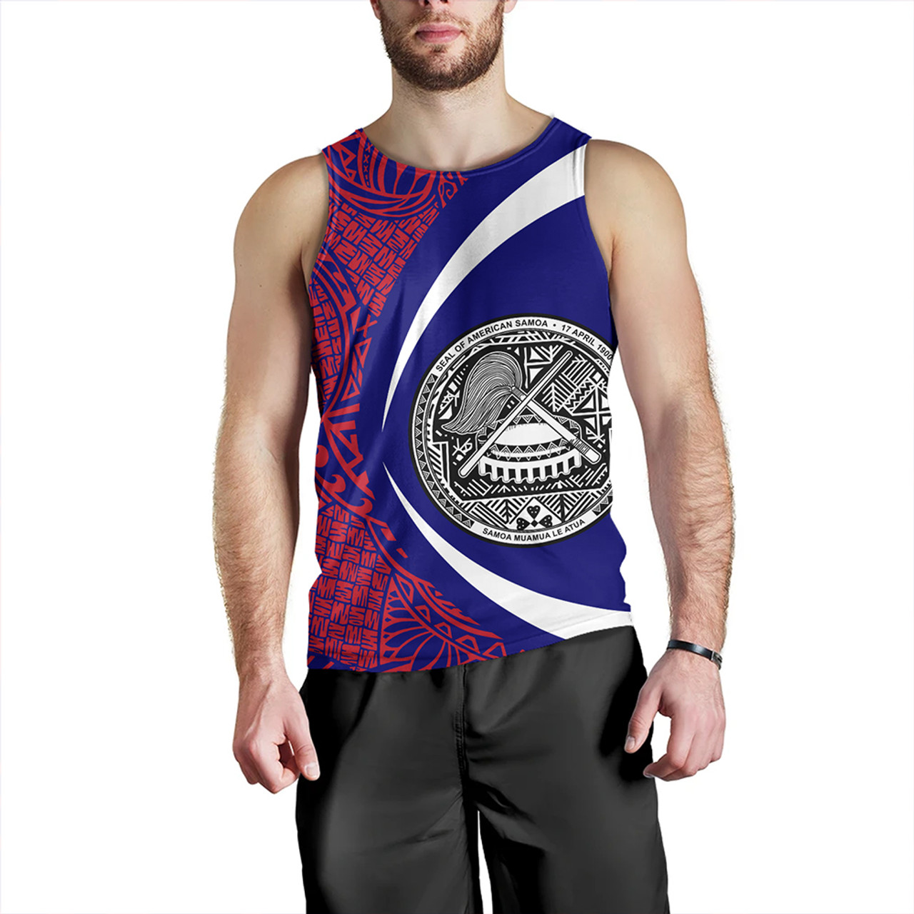 Samoa Tank Top American Samoa Coat Of Arm Lauhala Circle