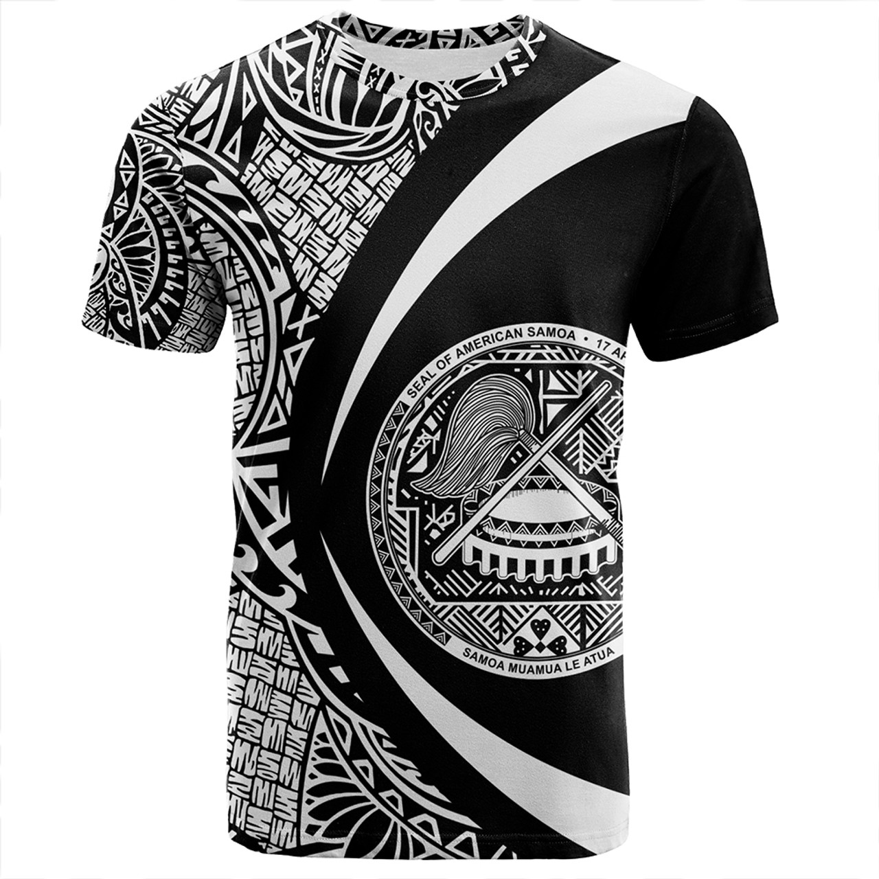 Samoa T-Shirt American Samoa Coat Of Arm Lauhala White Circle