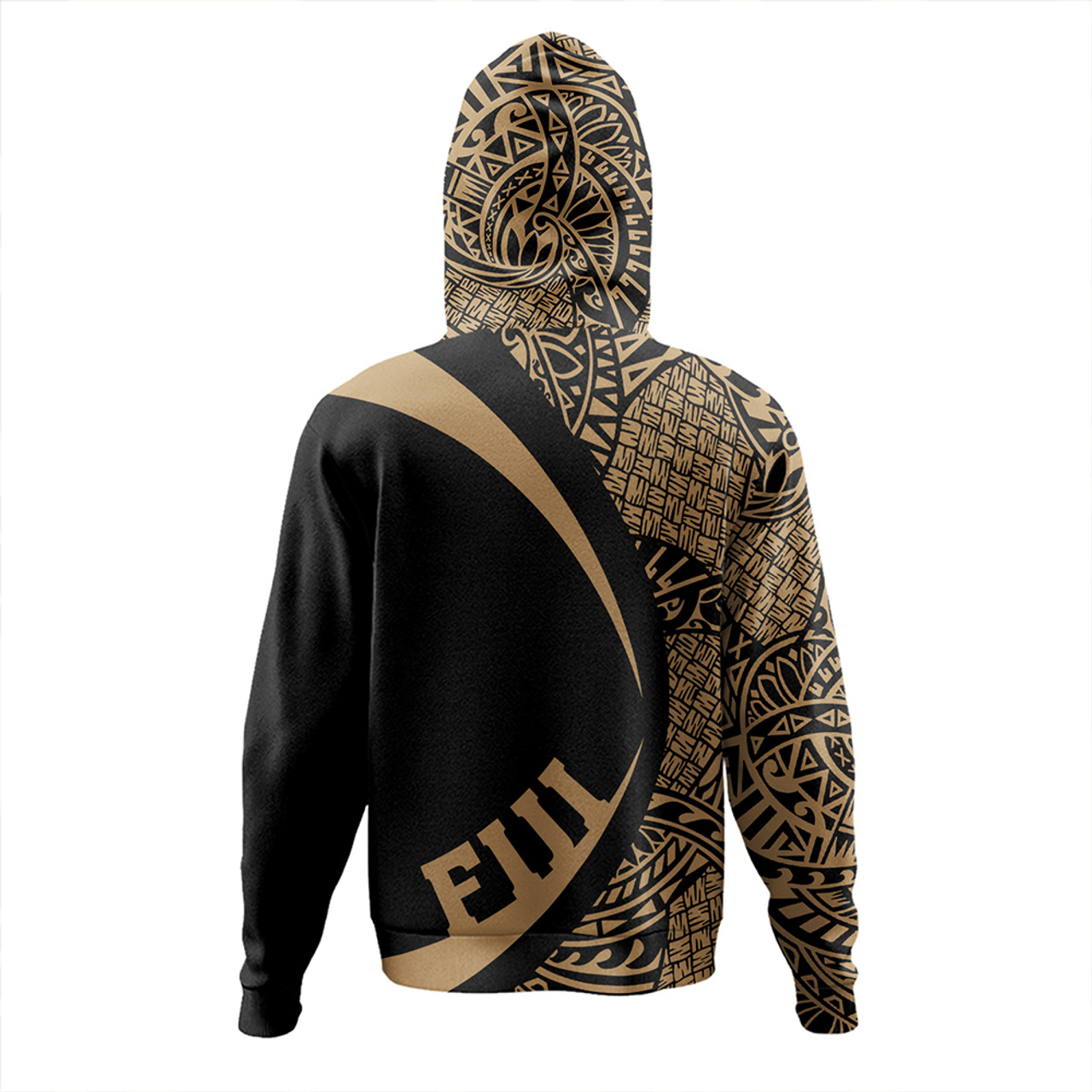 Fiji Hoodie Coat Of Arm Lauhala Gold Circle