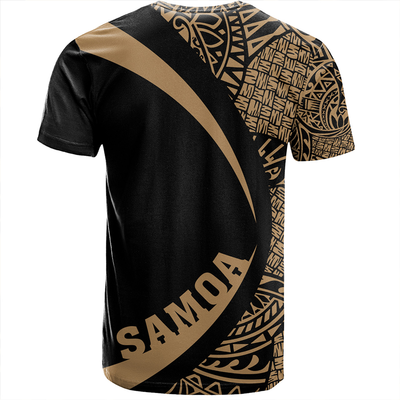 Samoa T-Shirt Coat Of Arm Lauhala Gold Circle