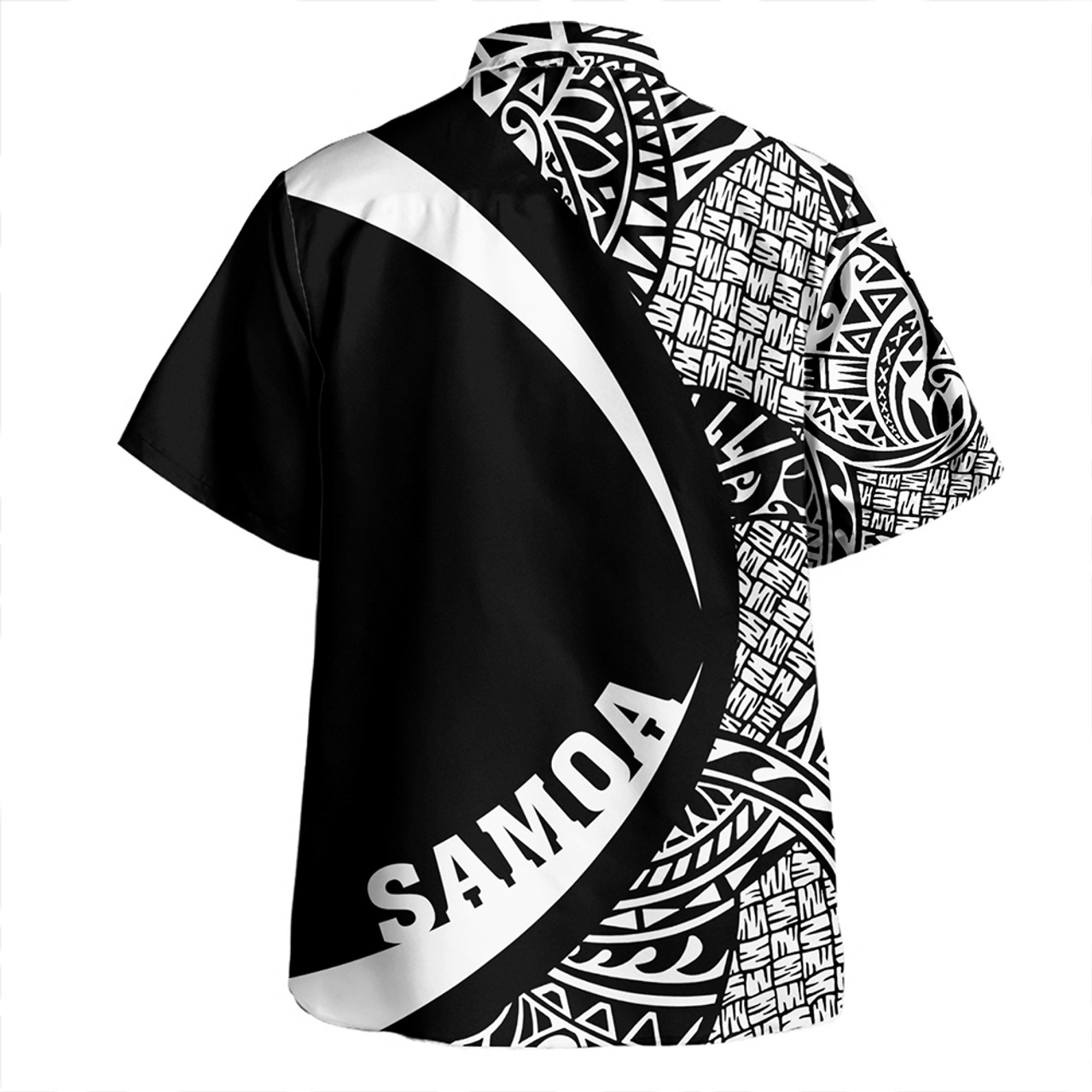 Samoa Hawaiian Shirt Coat Of Arm Lauhala White Circle
