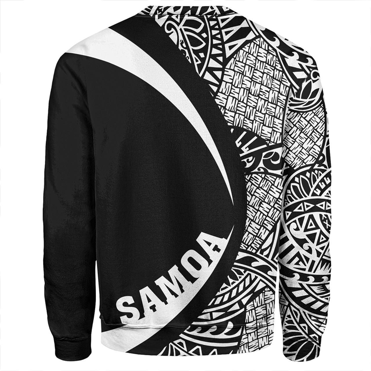 Samoa Sweatshirt Coat Of Arm Lauhala White Circle