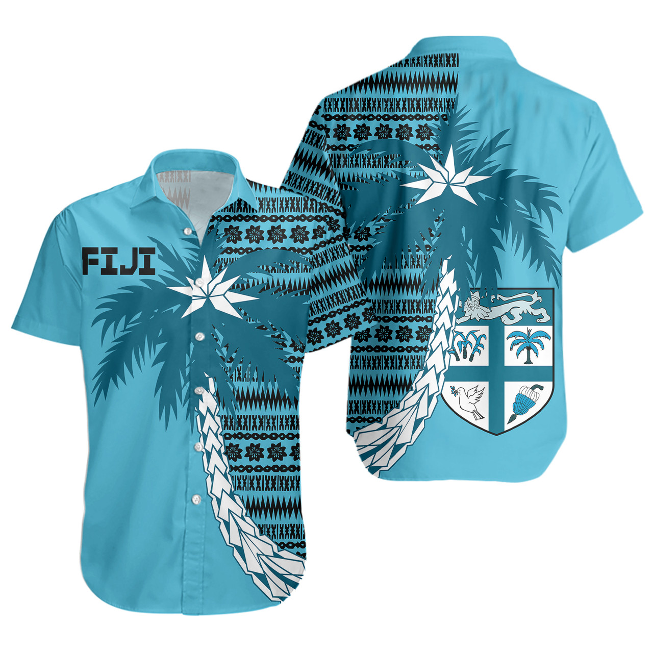 Fiji Short Sleeve Shirt Fiji Tapa Coconut