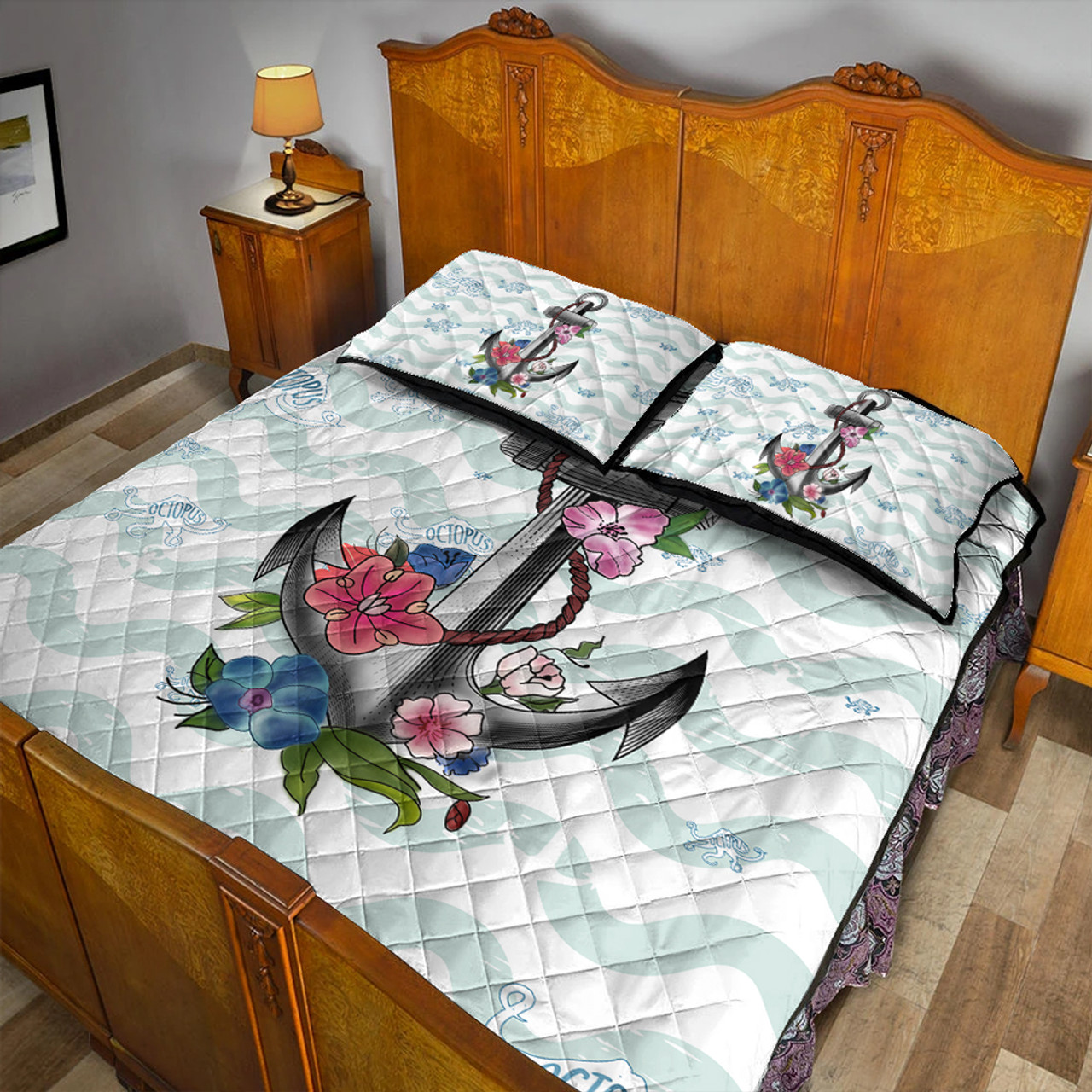 Hawaii Quilt Bed Set Anchor Hibiscus