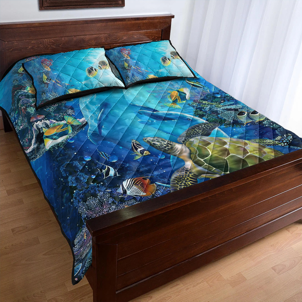 Hawaii Quilt Bed Set Animal Ocean