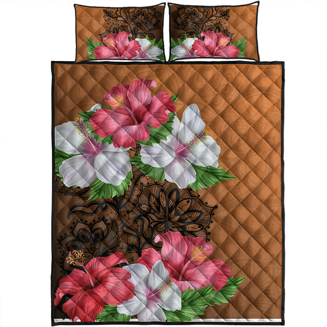 Hawaii Quilt Bed Set Hibiscus Flower Polynesia