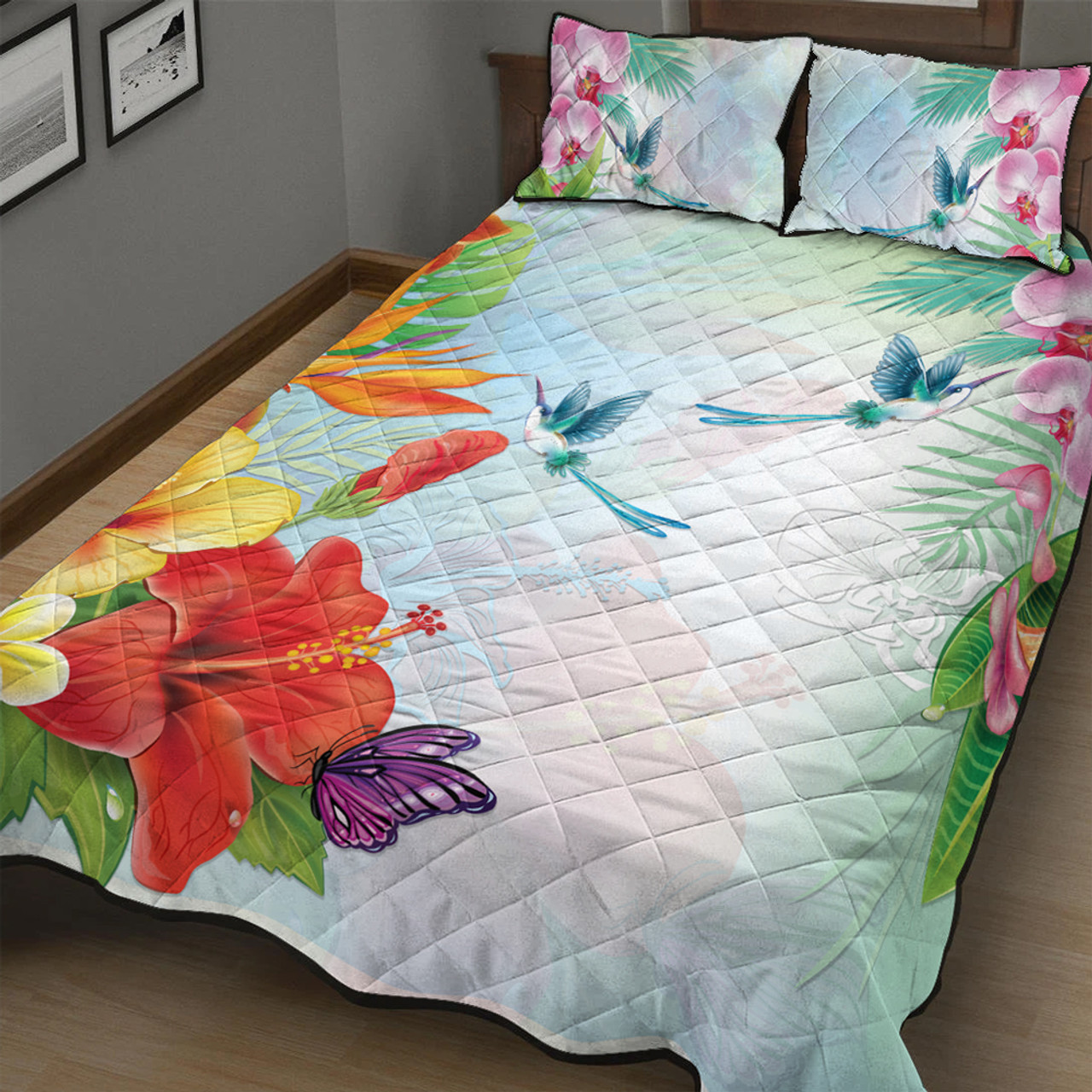 Hawaii Quilt Bed Set Hibiscus In Jung   Hawaii Bedding Set Hibiscus In Jung 3  04349.1668568729 