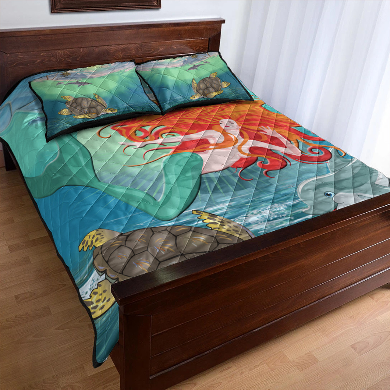 Hawaii Quilt Bed Set Mermaid And Animal