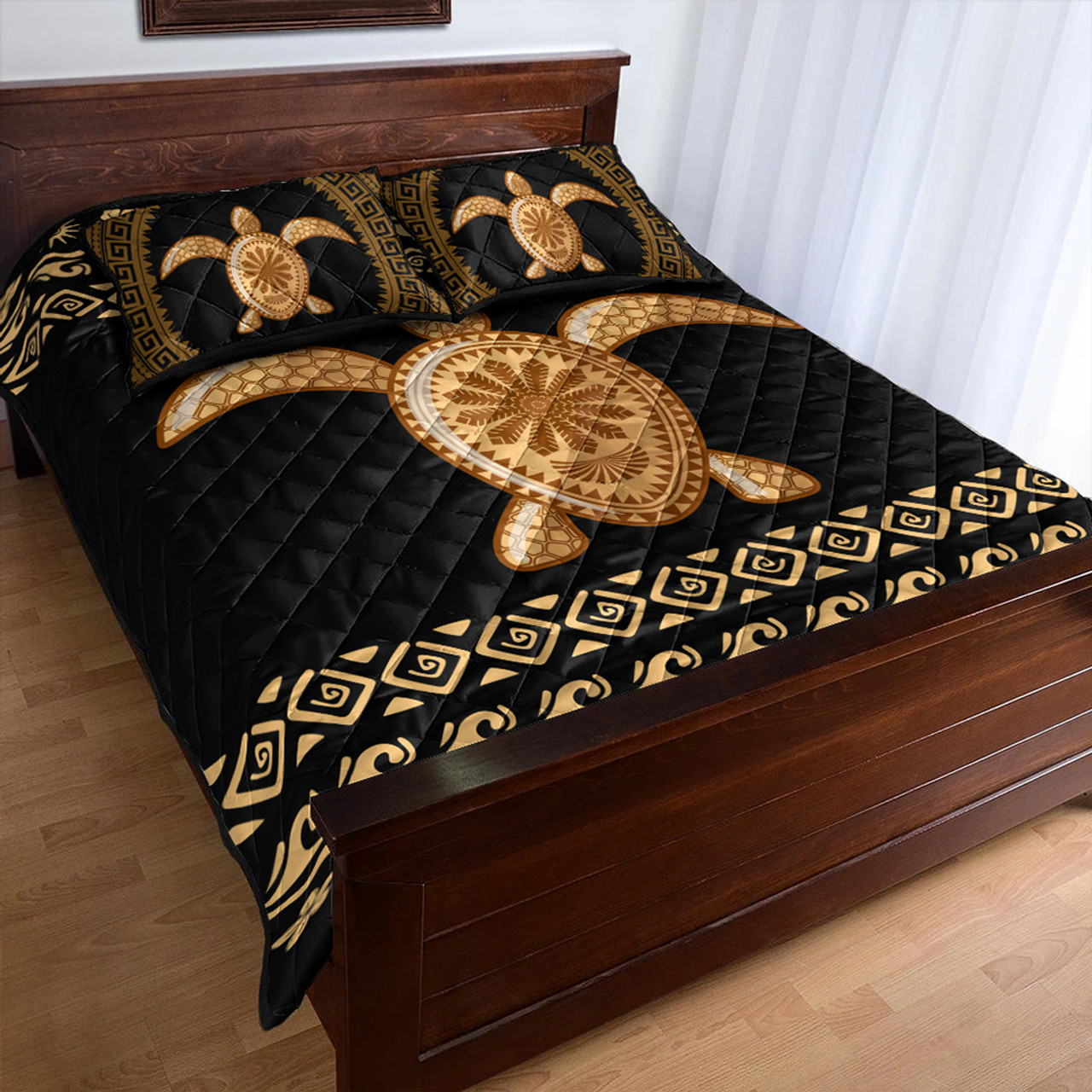 Hawaii Quilt Bed Set Traditional Turtle Pattern