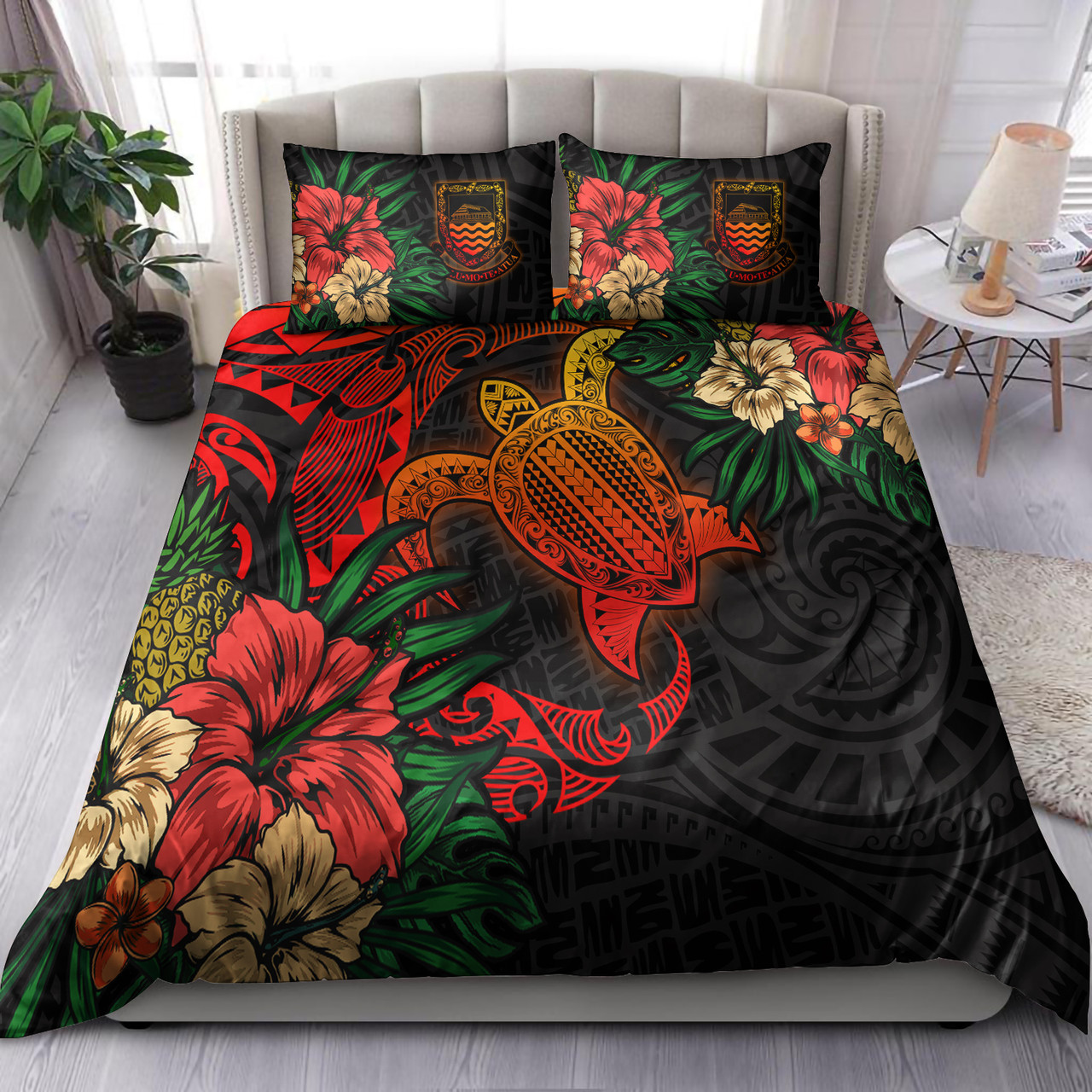 Tuvalu Bedding Set - Tuvalu Polynesian Turtle Tropical Bedding Set