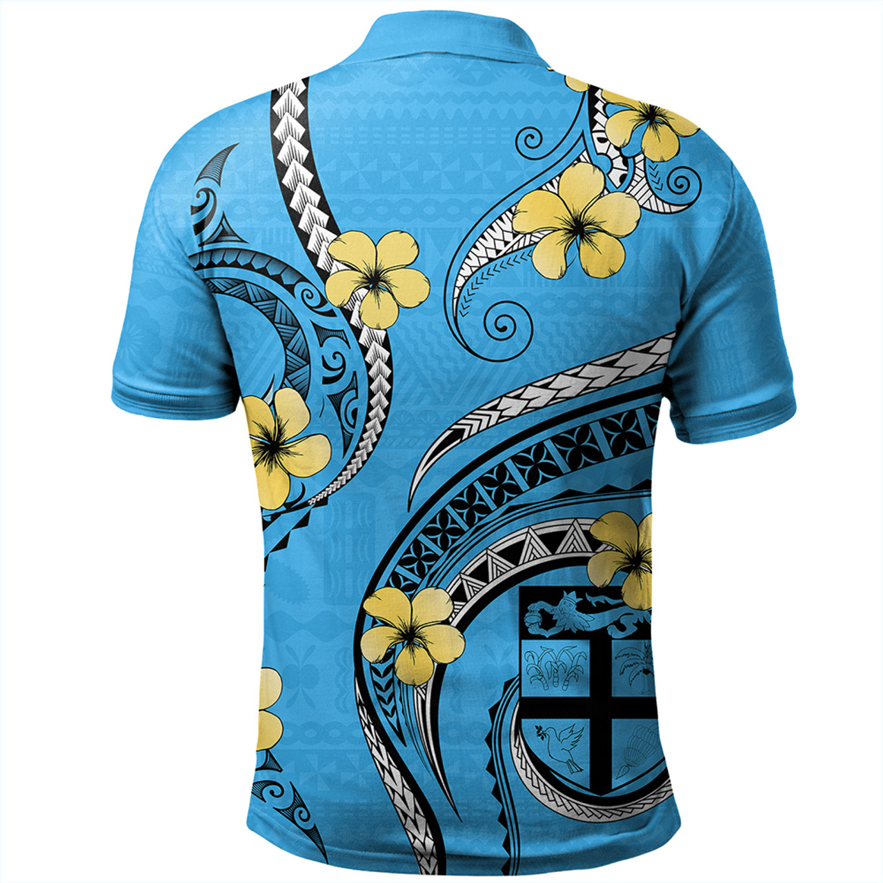 Fiji Polo Shirt Fiji Bula Style Plumeria Flower