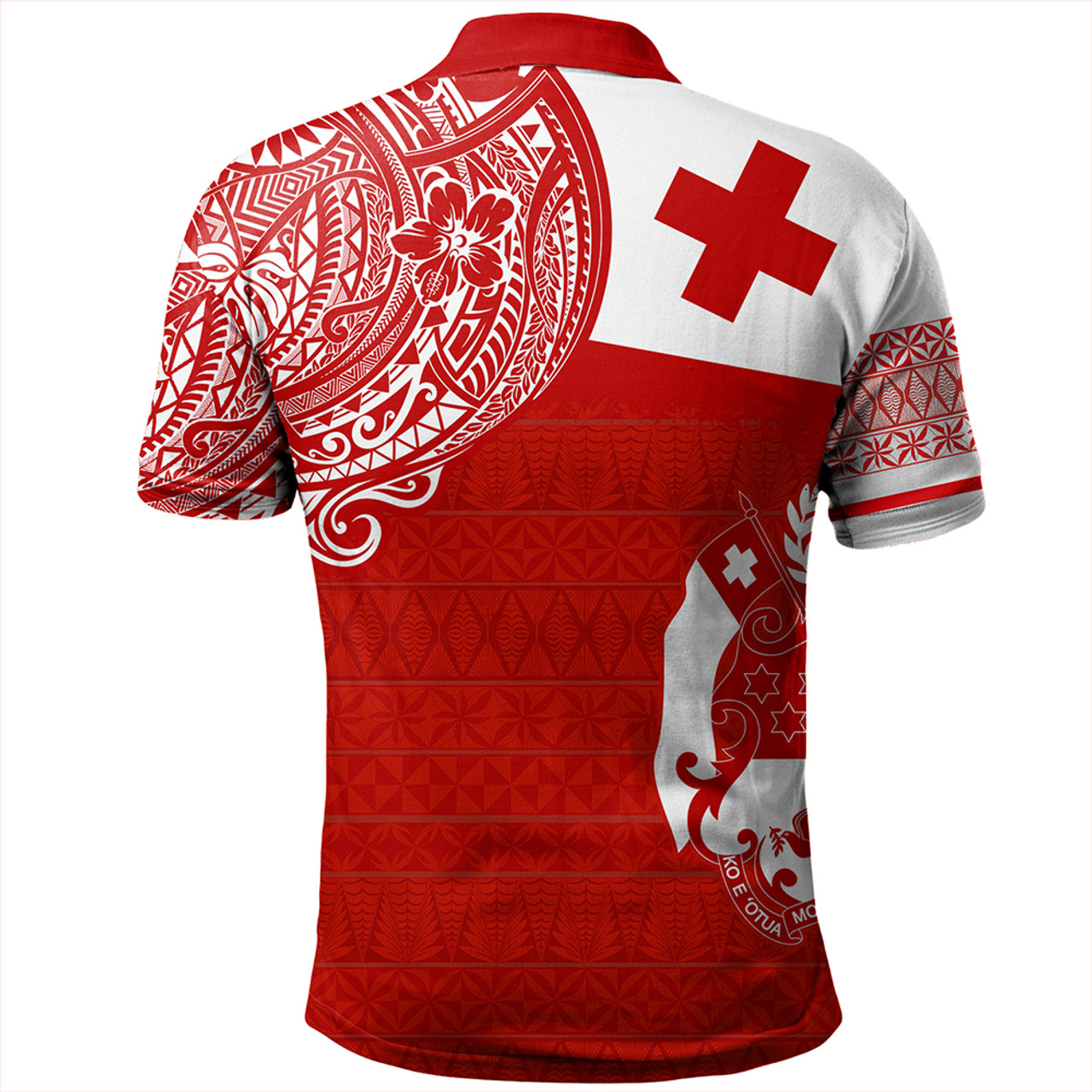 Tonga Polo Shirt Tonga Polynesian Flag With Coat Of Arms