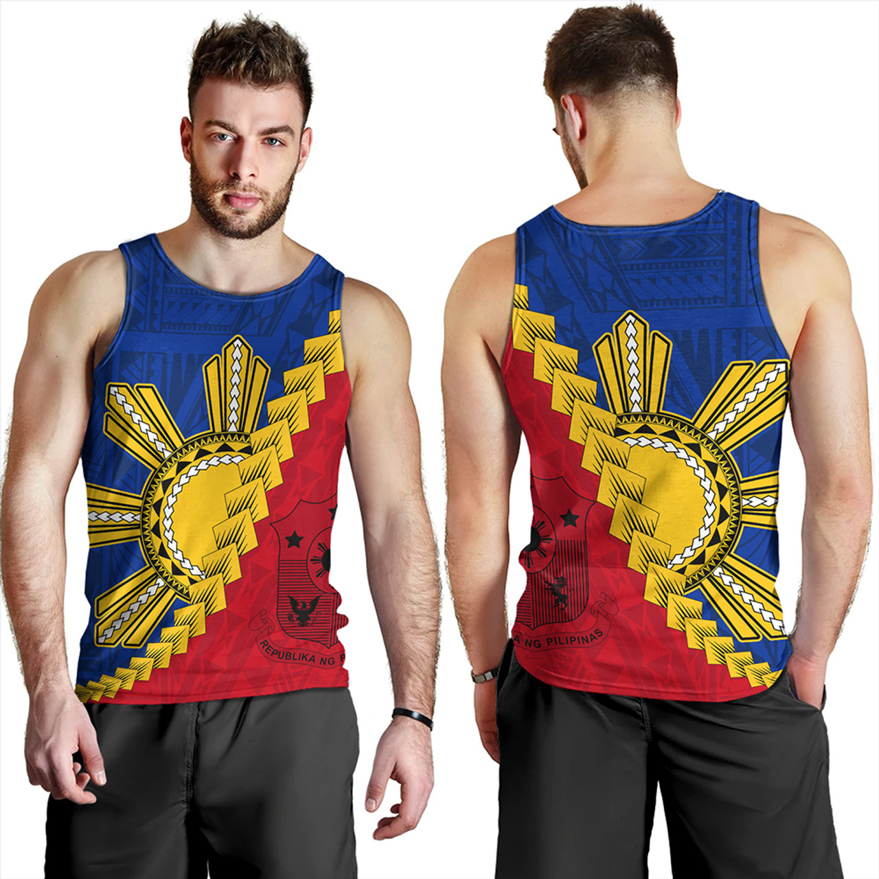 Philippines Tank Top Philippines Sun Polynesian With Flag