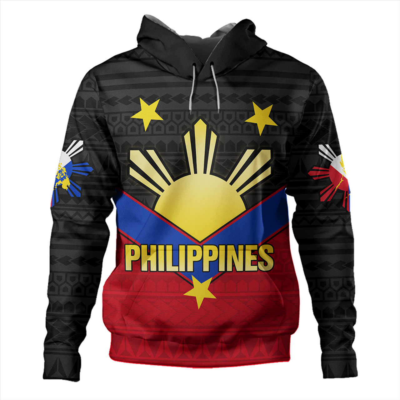 Philippines Hoodie Custom - Philippines Sun Star Sport Style Polynesian