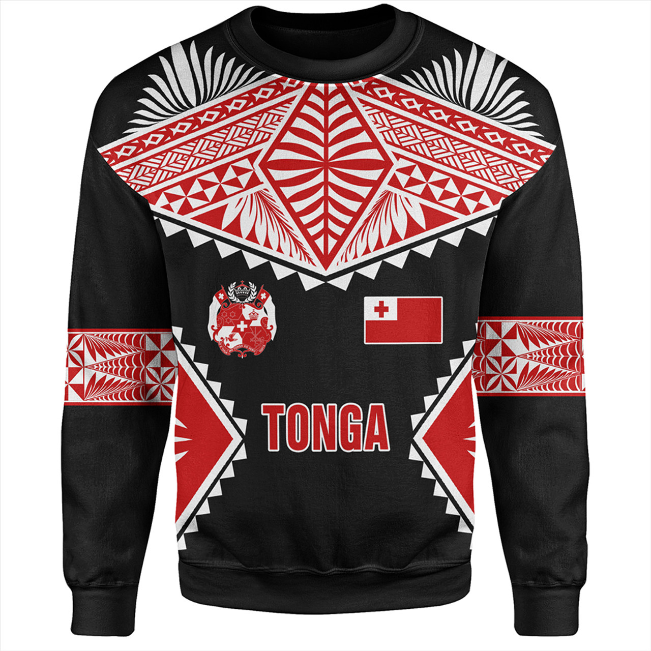 Tonga Sweatshirt Ngatu Pattern Islands Style