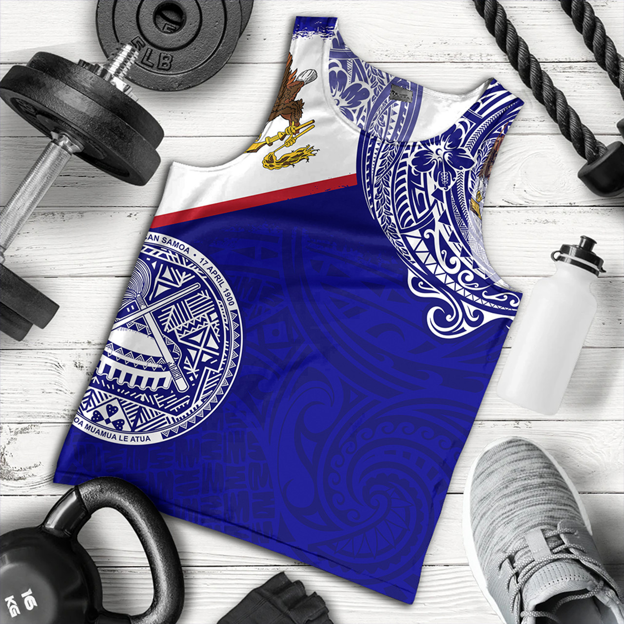 American Samoa Tank Top Polynesian Flag With Coat Of Arms