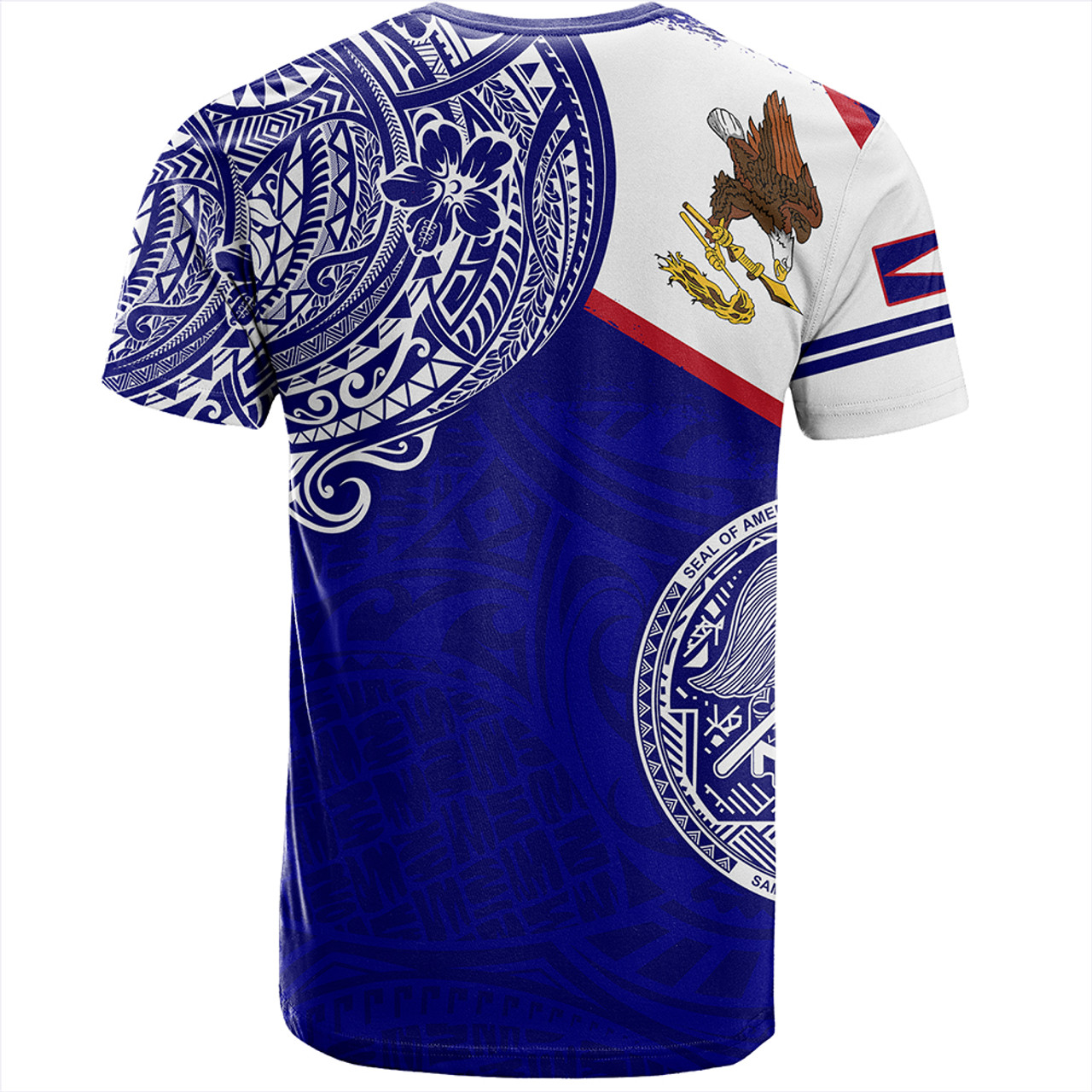 American Samoa T-Shirt Polynesian Flag With Coat Of Arms