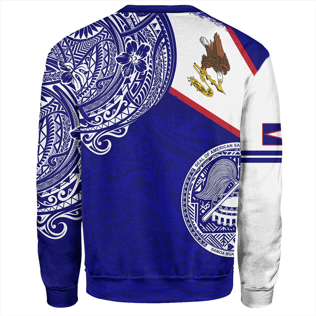 American Samoa Sweatshirt Polynesian Flag With Coat Of Arms