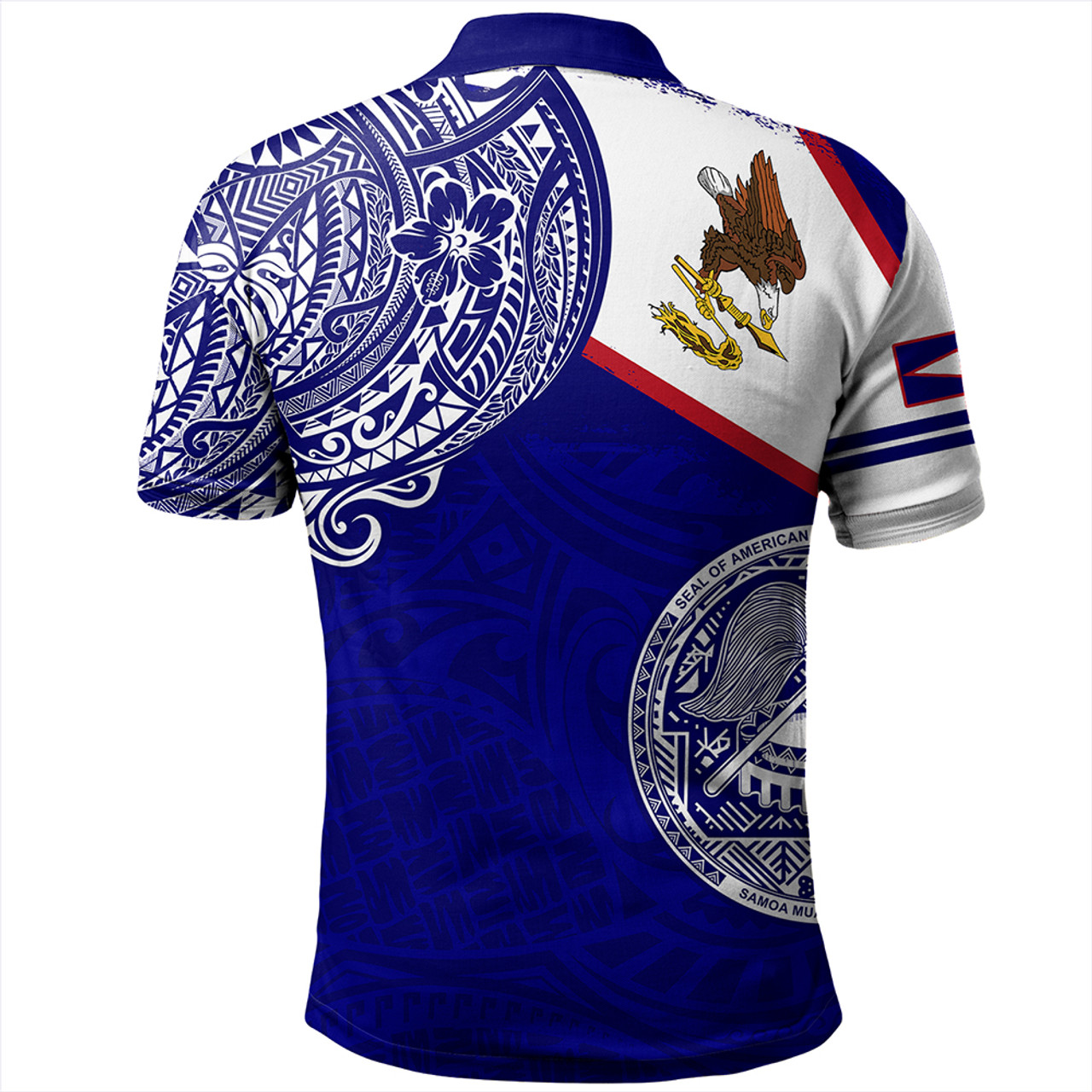 American Samoa Polo Shirt Polynesian Flag With Coat Of Arms