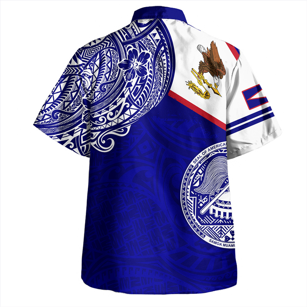 American Samoa Hawaiian Shirt Polynesian Flag With Coat Of Arms