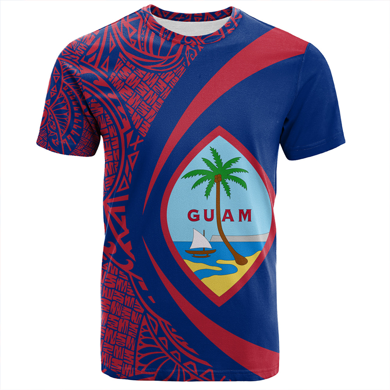 Guam T-Shirt Coat Of Arm Lauhala Circle