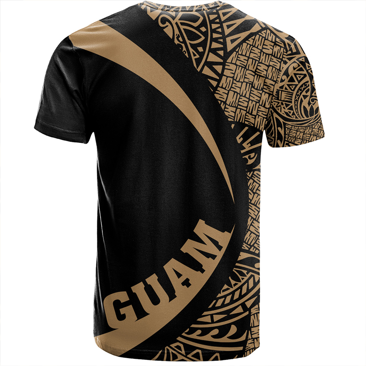 Guam T-Shirt Coat Of Arm Lauhala Gold Circle