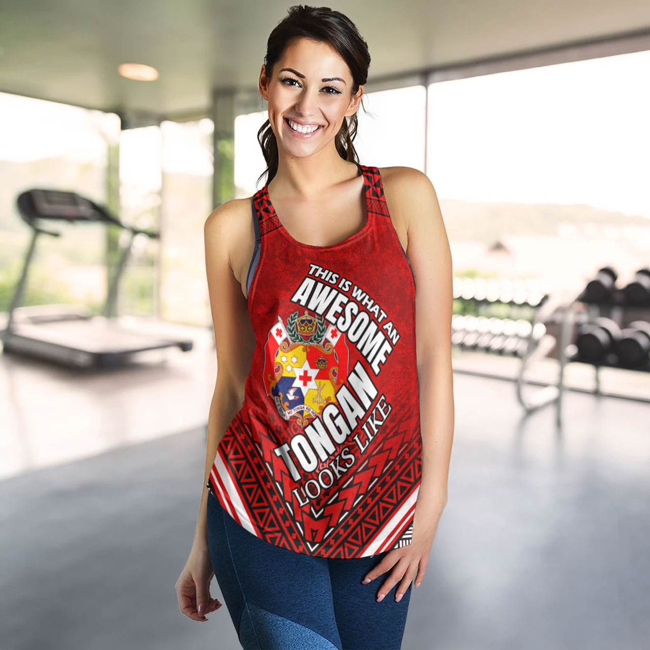 Tonga Women Racerback Tank - Awesome Tongan Patterns