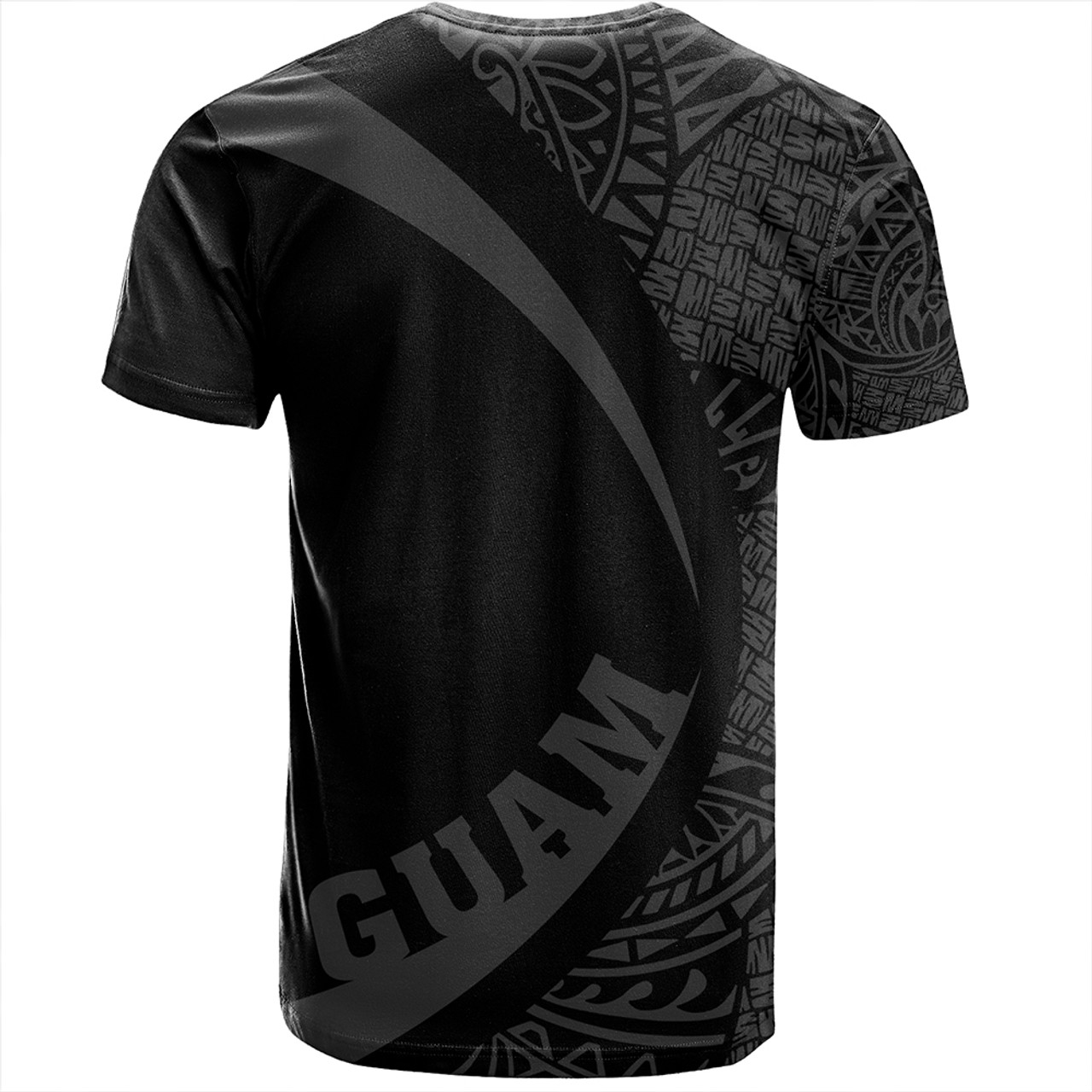 Guam T-Shirt Coat Of Arm Lauhala Gray Circle