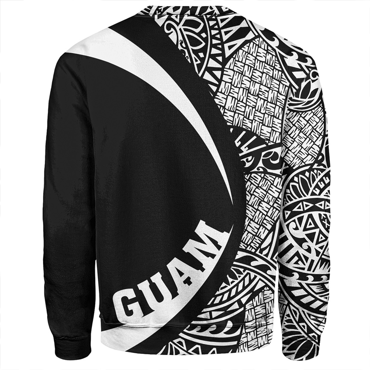 Guam Sweatshirt Coat Of Arm Lauhala White Circle