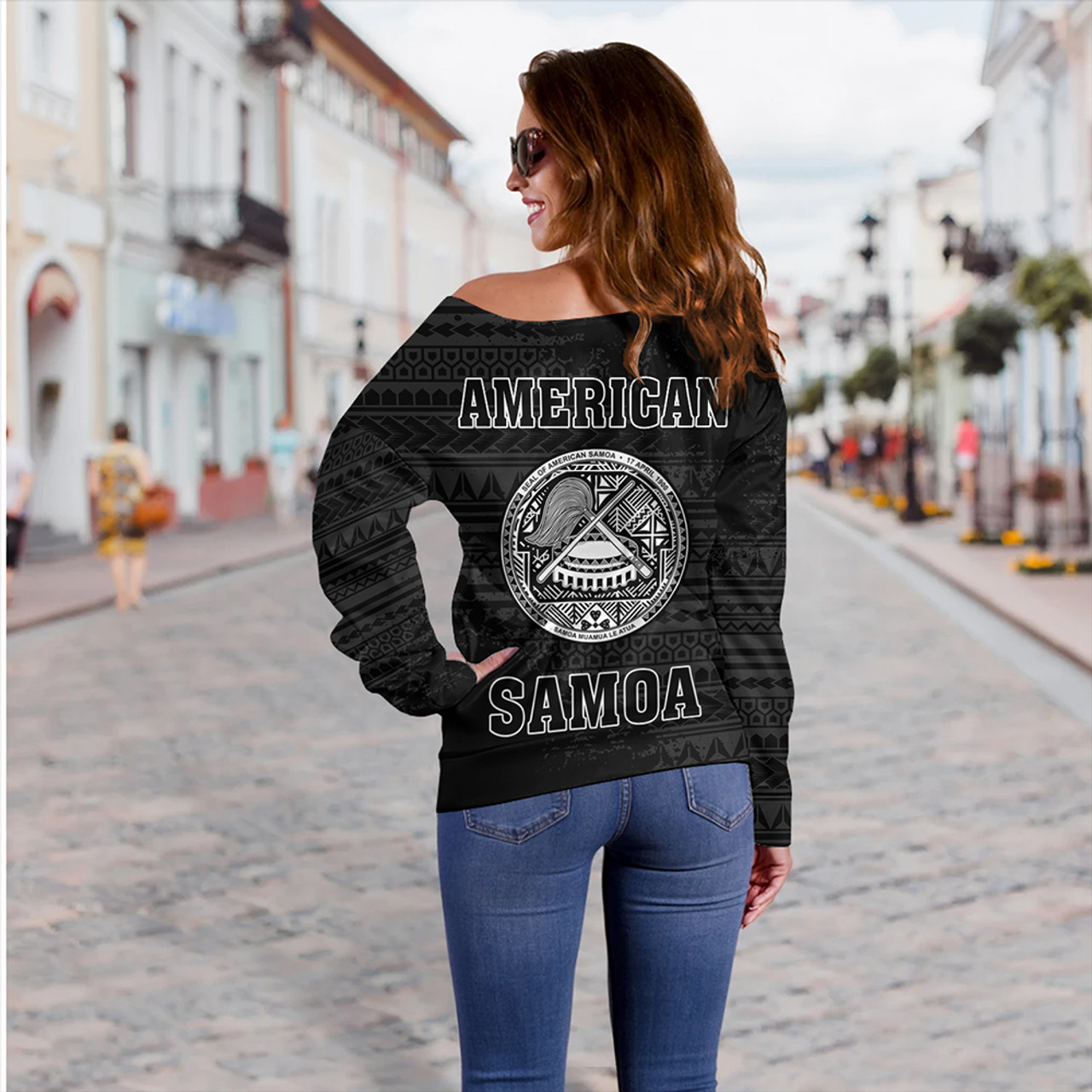 Seal American Samoa Off Shoulder Sweatshirt Grunge Simple Style