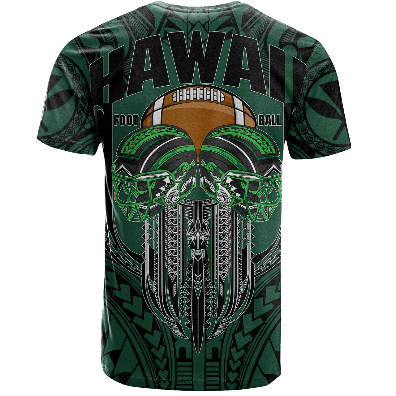 Hawaii T-Shirt Map Kanaka Football Style