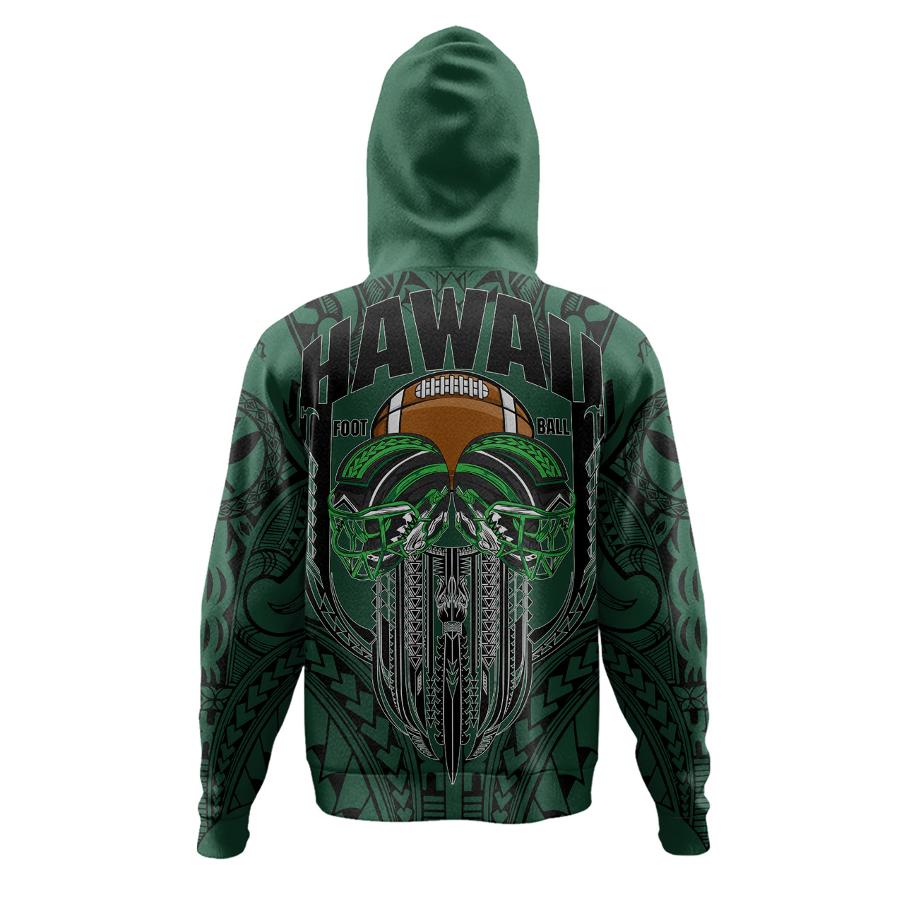 Hawaii Hoodie Map Kanaka Football Style