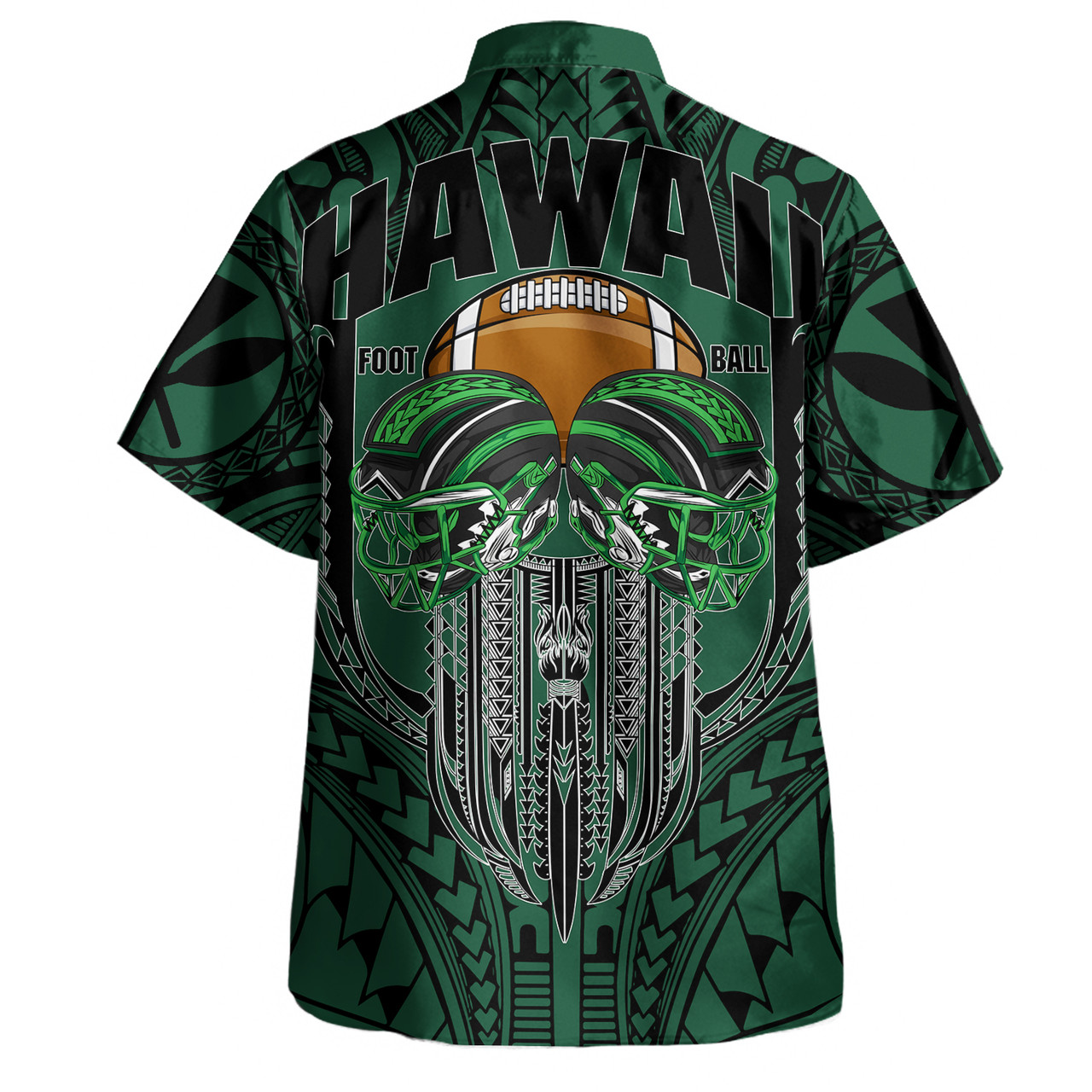 Hawaii Hawaiian Shirt Map Kanaka Football Style