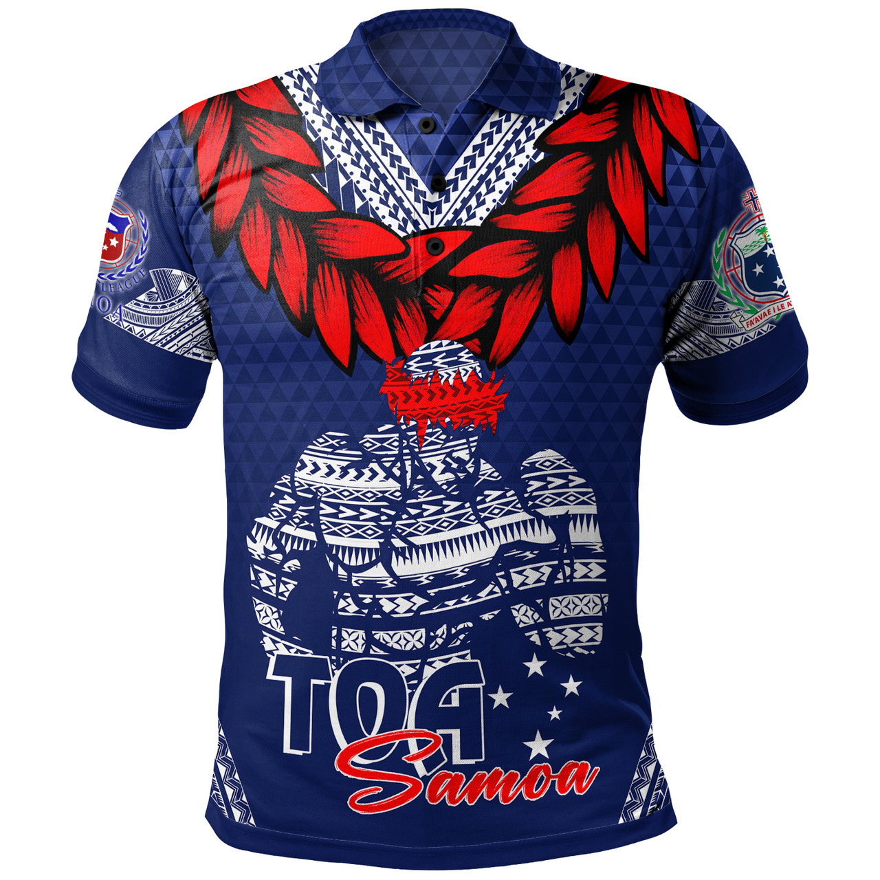 Personalised Toa Samoa Polo Shirt Ulafala Style Samoa Warriors