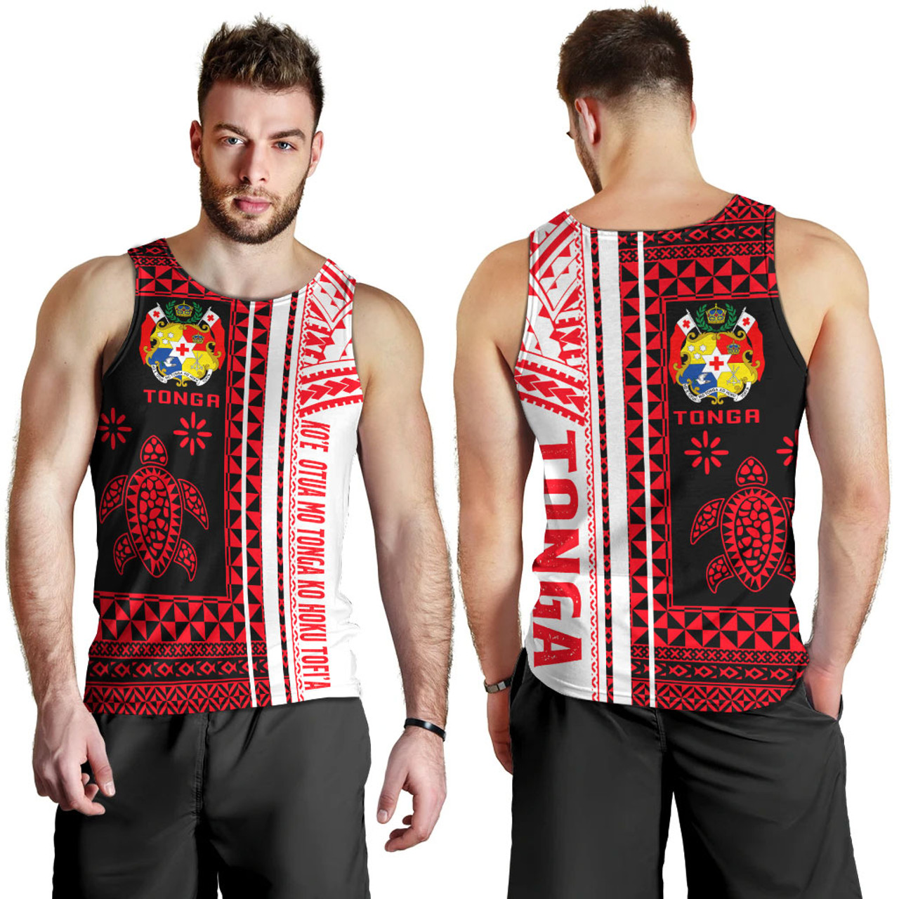 Tonga Custom Men Tank Top - Custom Proud To be Tongan Polynesian Patterns With Tonga Kupesi