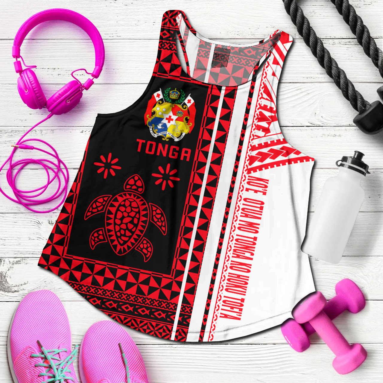 Tonga Women Racerback Tank - Custom Proud To be Tongan Polynesian Patterns With Tonga Kupesi