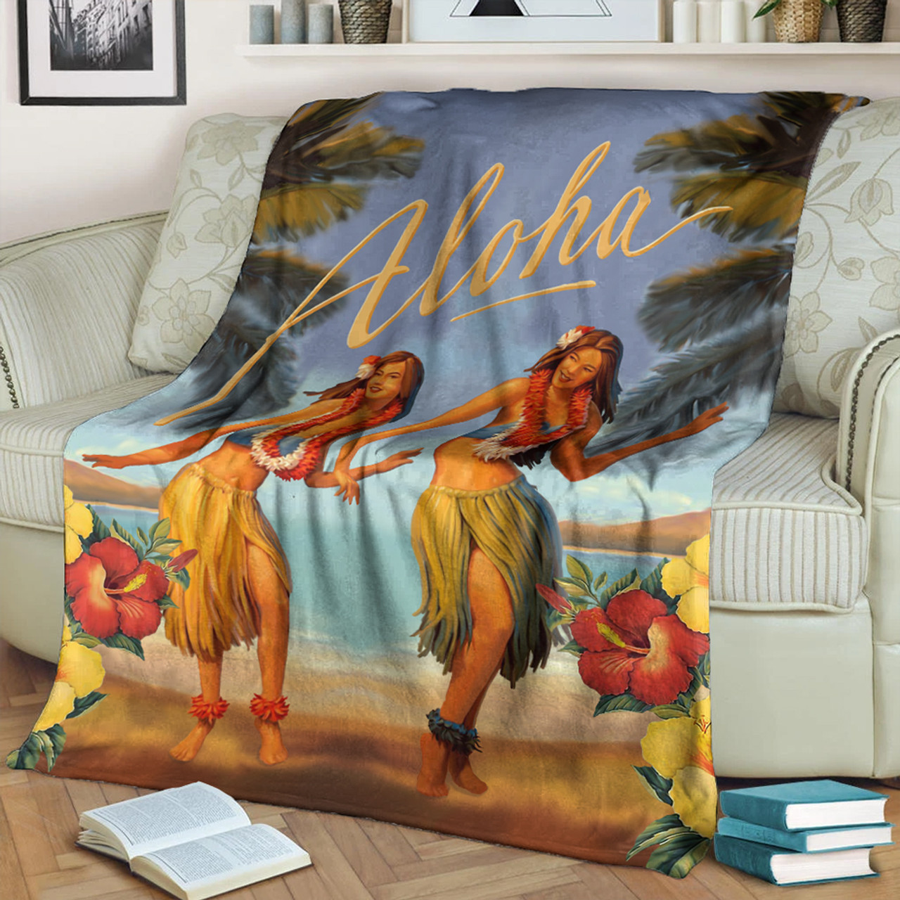 Hawaii Premium Blanket Aloha Hula Dance Hibiscus