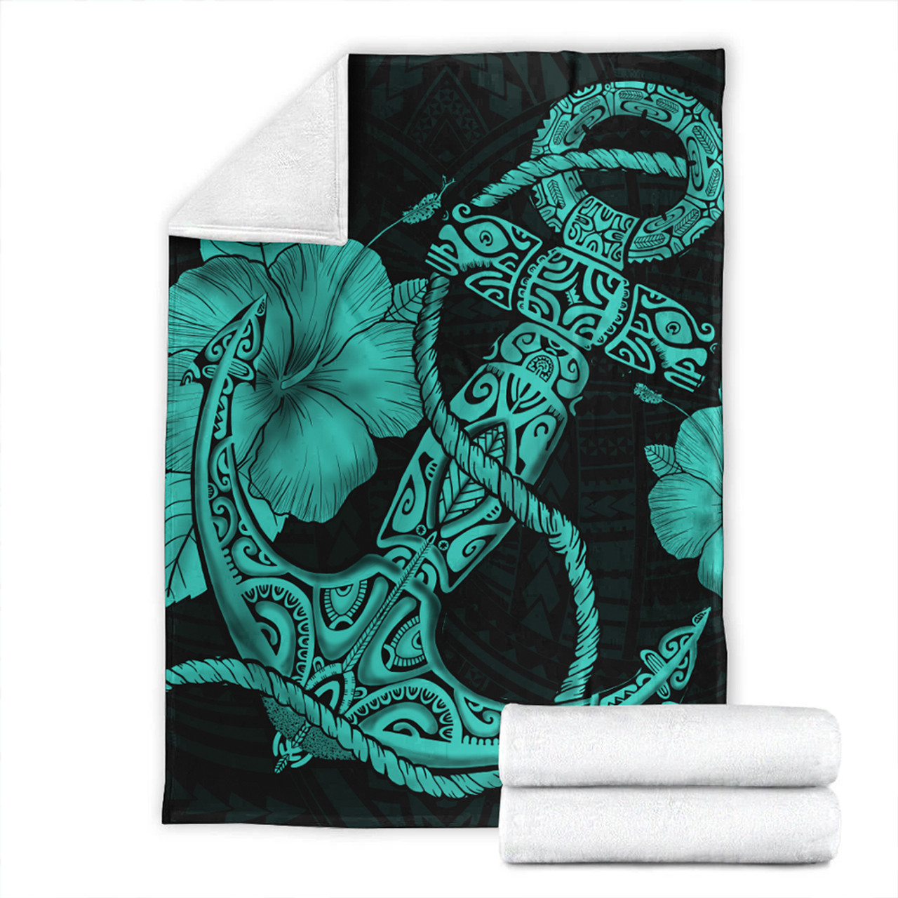 Hawaii Premium Blanket Anchor Poly Tribal Turquoise