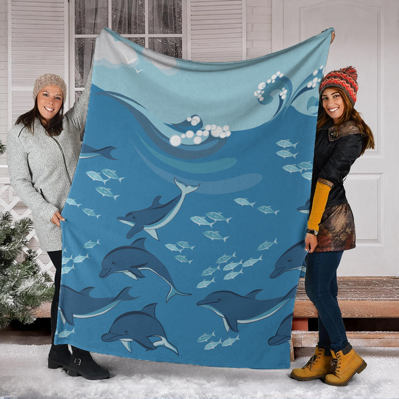 Hawaii Premium Blanket Dolphin And Sea