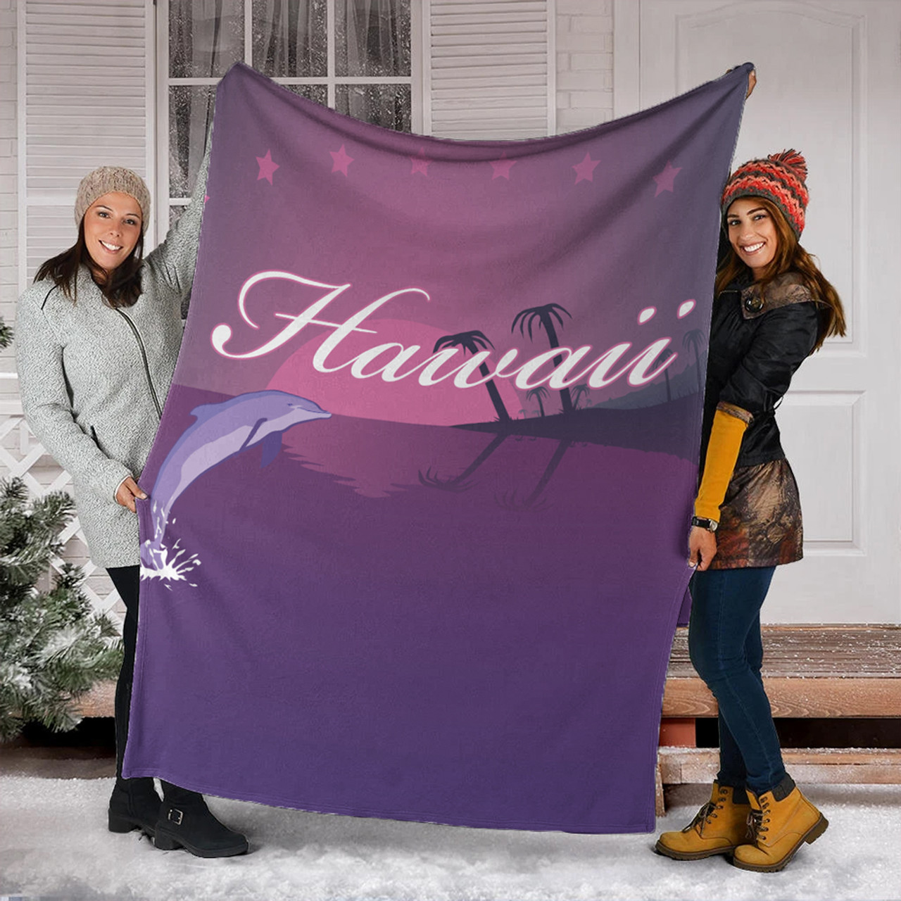 Hawaii Premium Blanket Dolphin Club Violet Sun