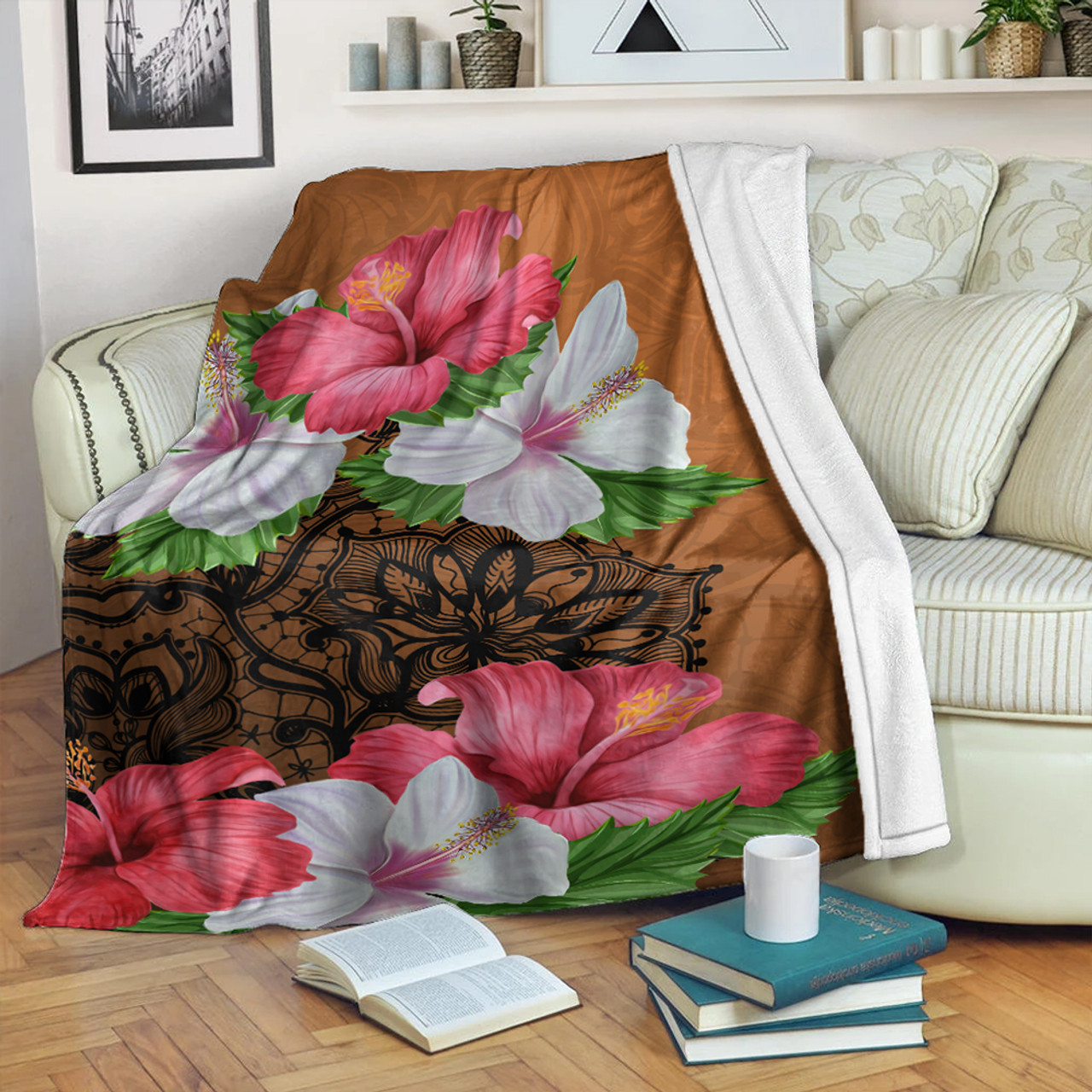 Hawaii Premium Blanket Hibiscus Flower Polynesia