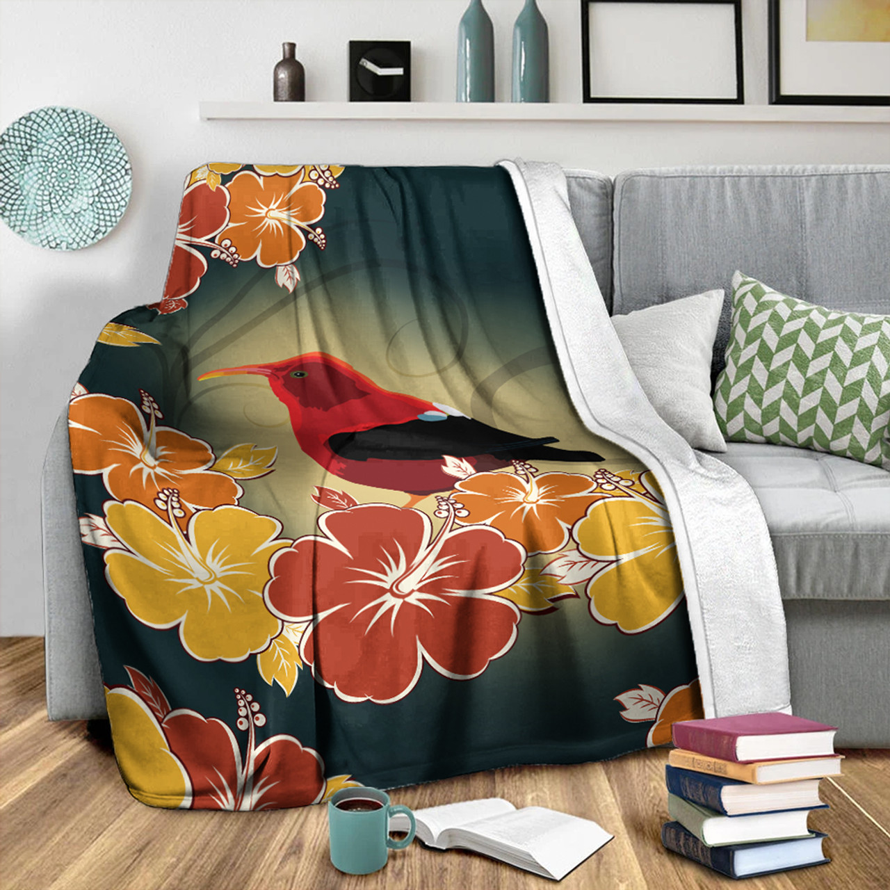 Hawaii Premium Blanket Honeycreeper Hibiscus