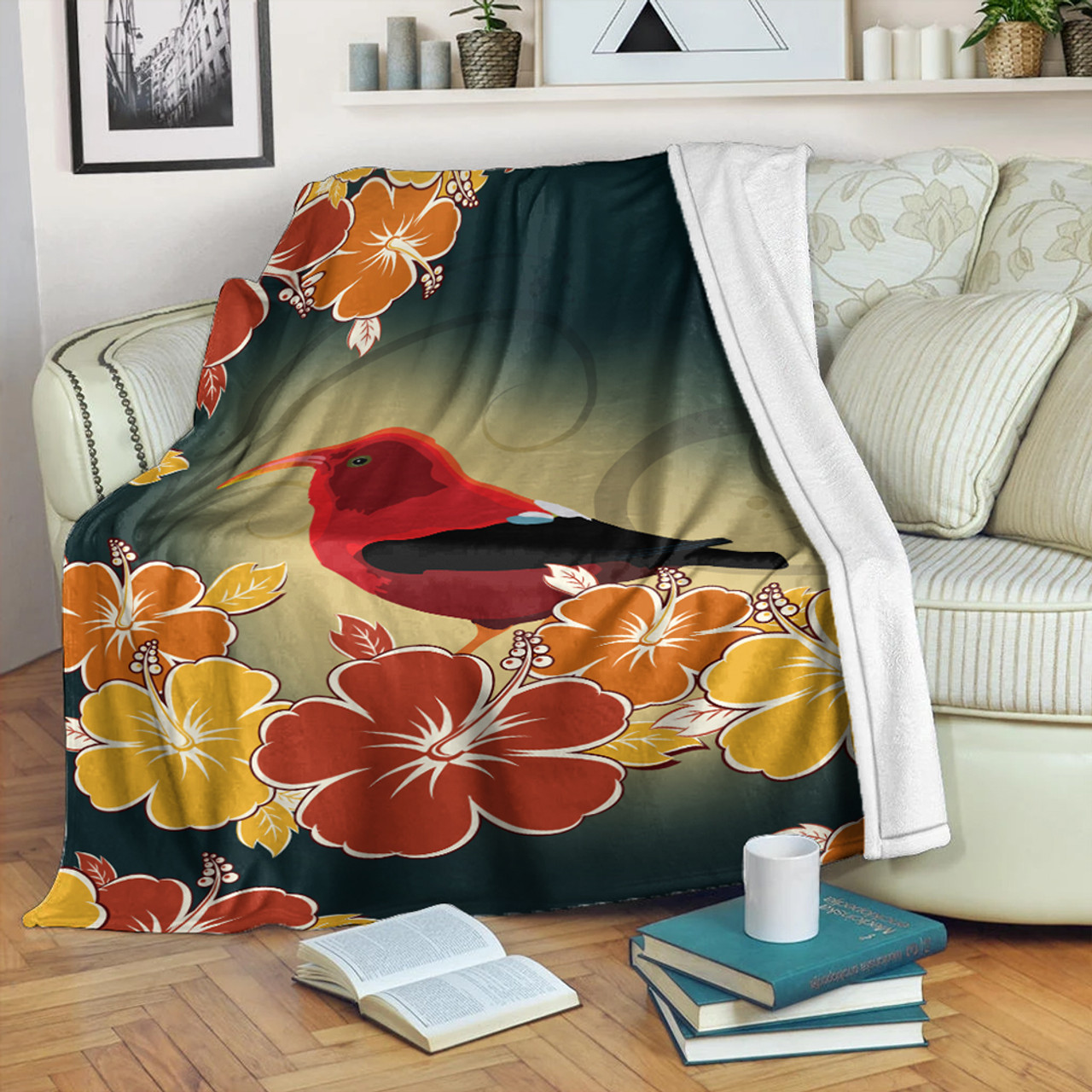 Hawaii Premium Blanket Honeycreeper Hibiscus