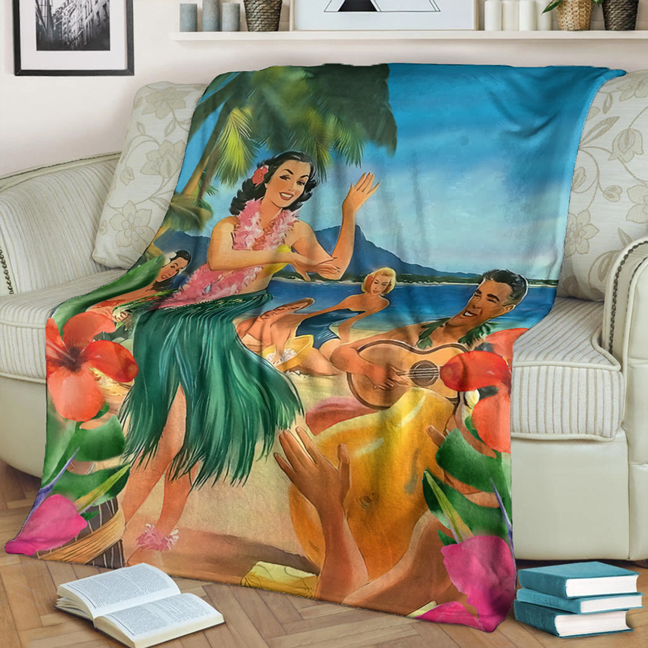 Hawaii Premium Blanket Hula Dance On Beach