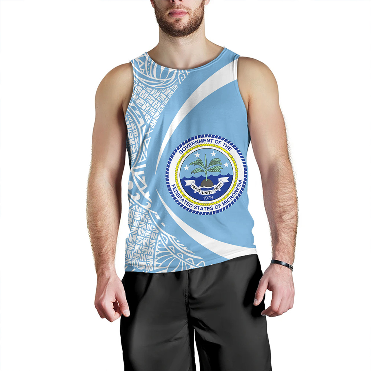 Federated States of Micronesia Tank Top Coat Of Arm Lauhala Circle