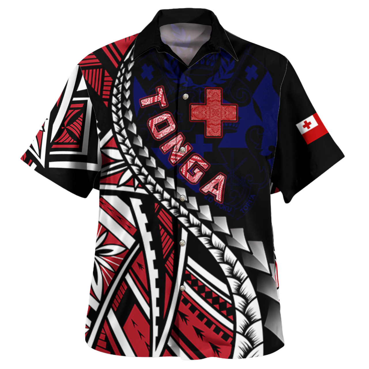 Tonga Hawaiian Shirt - Tribals Flower Special Pattern