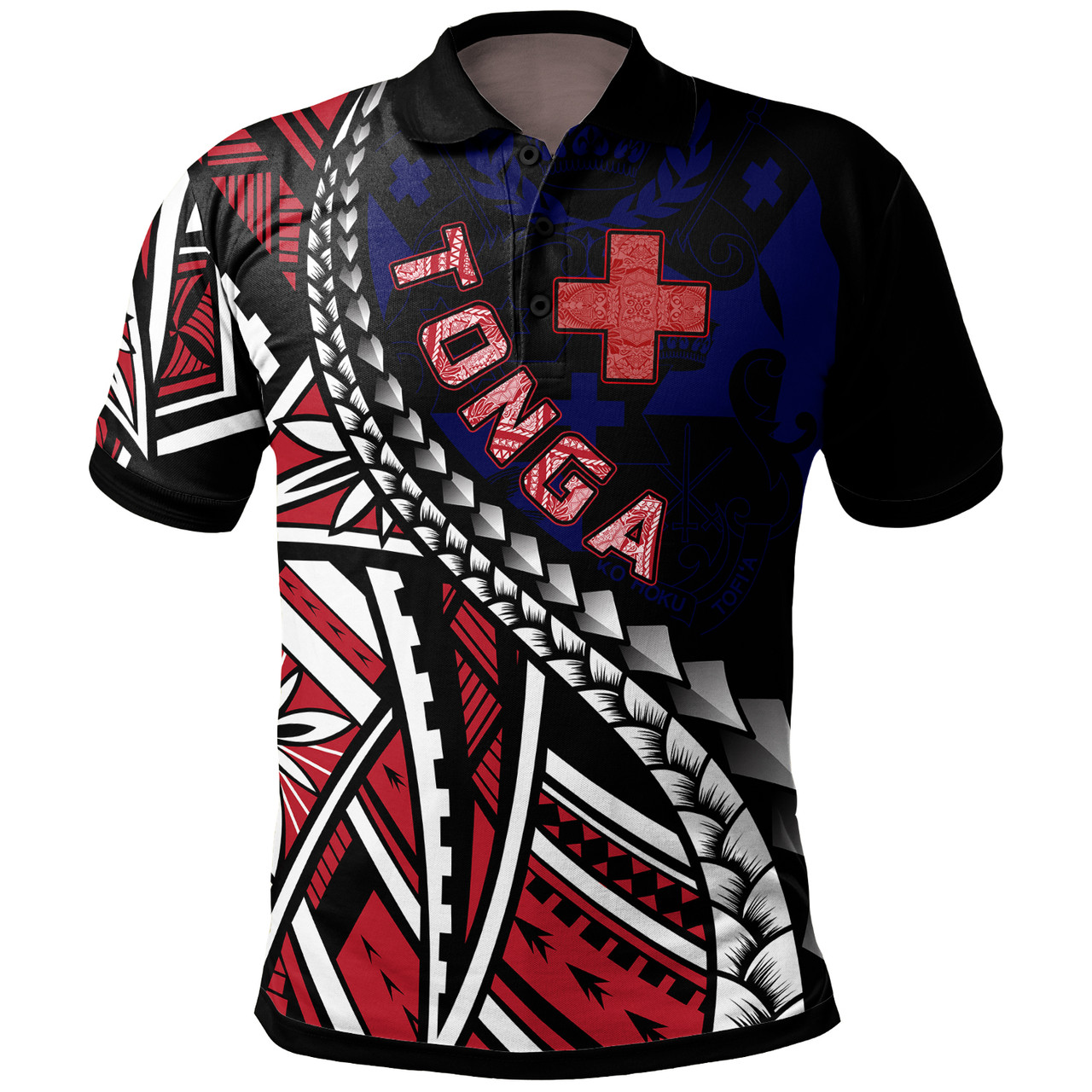 Tonga Polo Shirt - Tribals Flower Special Pattern