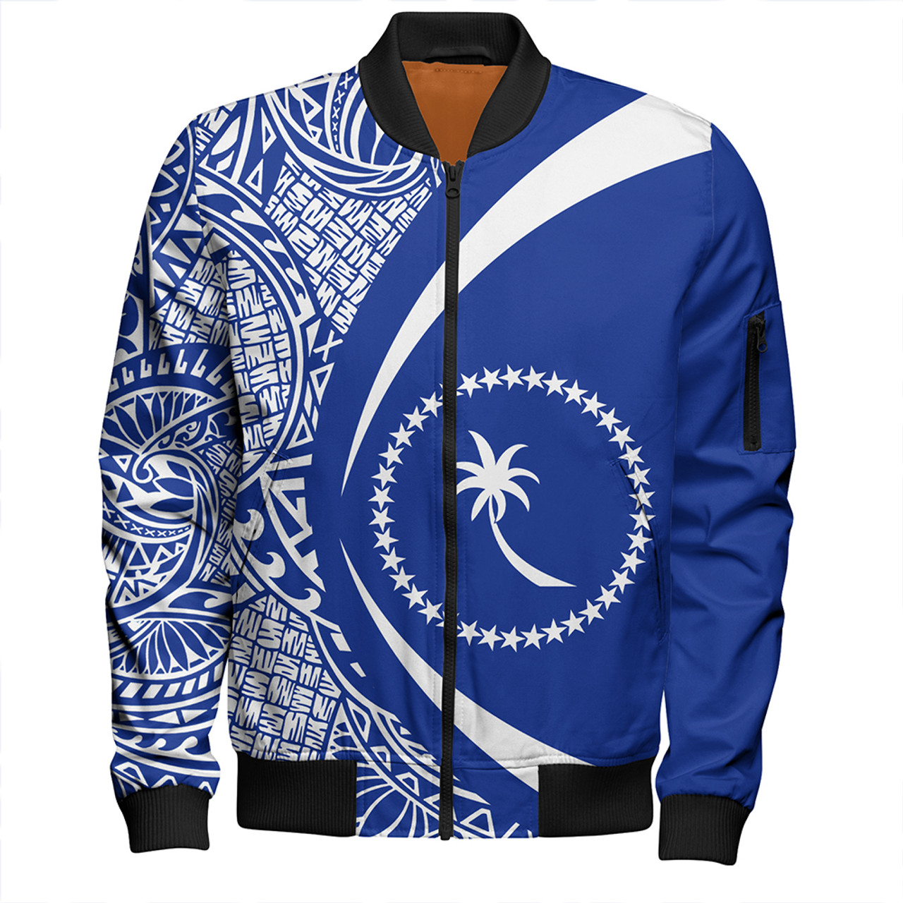 Chuuk Bomber Jacket Coat Of Arm Lauhala Circle