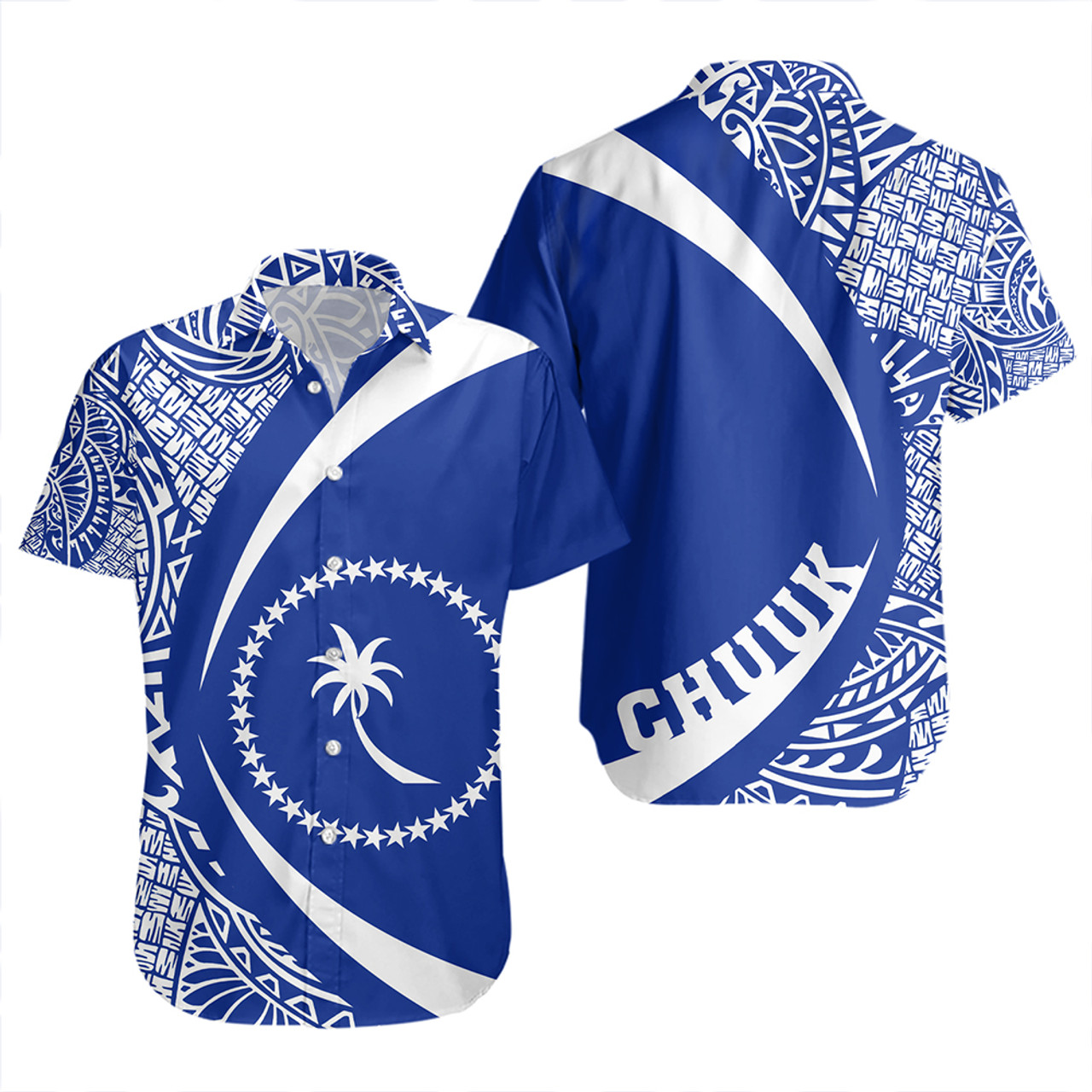 Chuuk Short Sleeve Shirt Coat Of Arm Lauhala Circle