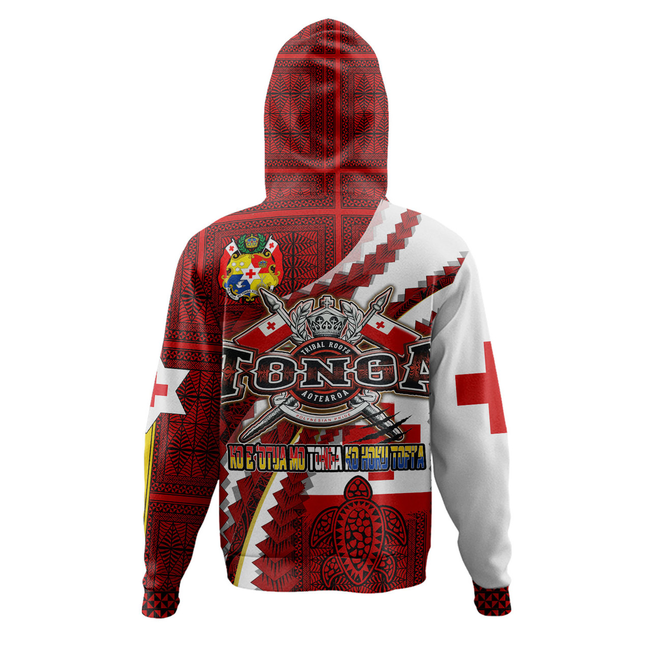 Tonga Aotearoa Tribal Roots Hoodie - Custom Tonga Polynesian Pride With Coat Of Arms And Tonga Map Kupesi Hoodie